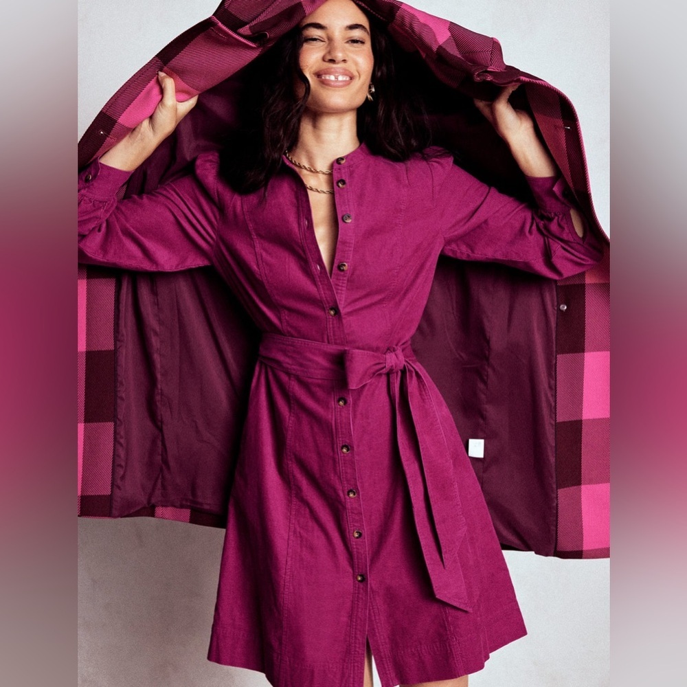Boden Women’s Magenta Bre Cord Short Dress - 12L